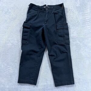 Zara Cargo‎ Pants Men Pockets 28x22" Blue Navy Ankle Short Y2K